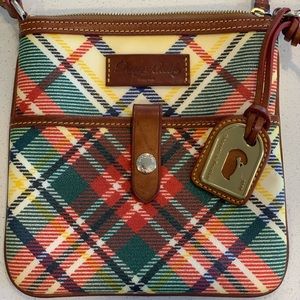 Like New Authentic Tartan Plaid Dooney & Bourke Crossbody Coated & Leather.
